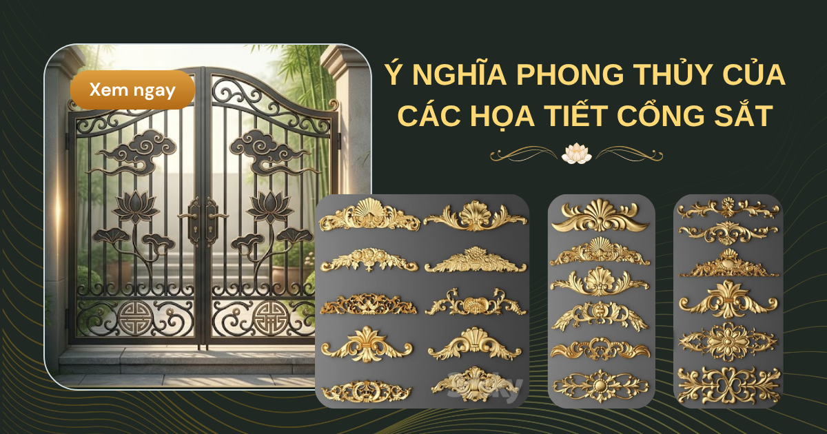 Ý nghĩa phong thủy của các họa tiết cổng sắt       